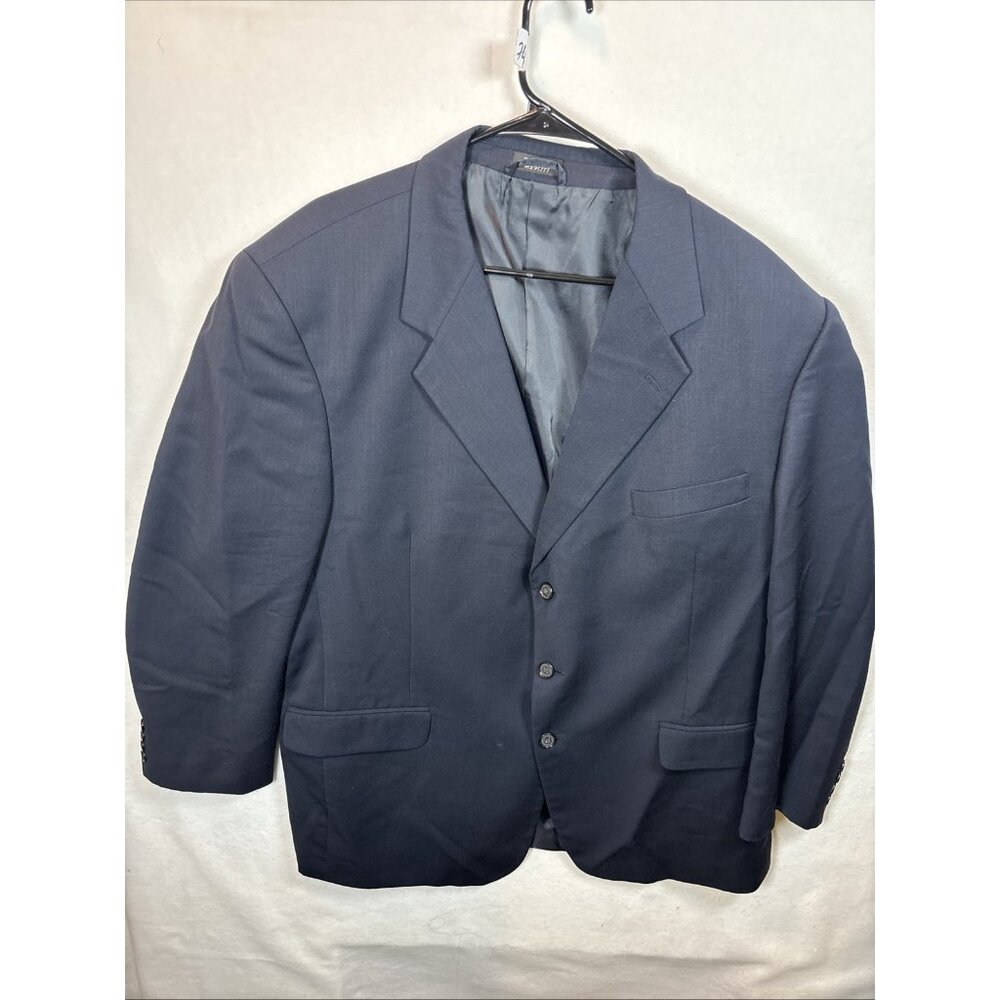 Marco Biella Blazer Mens 46r Black Pure 100%Wool Sports Coat Jacket 3 Buttons